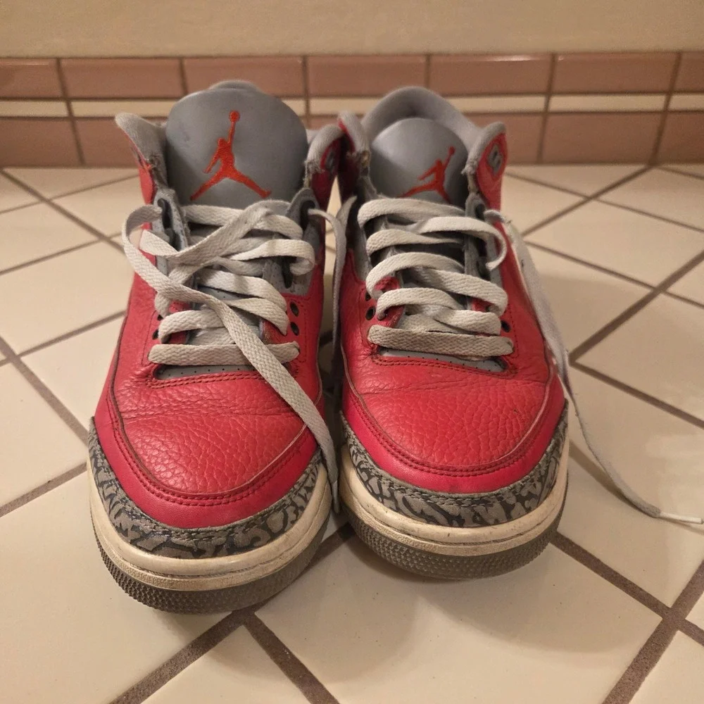 Air Jordan 3 Retro SE Red Cement Fire Red CK5692-600 Mens 8.5 Basketball Shoes
